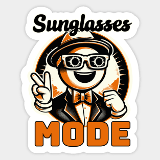 Sunglasses Mode Total Solar  Eclipse Vintage Sticker